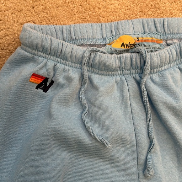 AVIATOR NATION BOLT STITCH SWEATPANTS - SKY // WHITE, Size Small - Picture 4 of 7